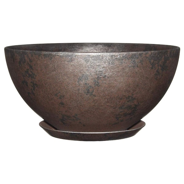 CHG CLASSIC HOME & GARDEN 10 in. Northern Lights Rosie Bowl Resin Planter