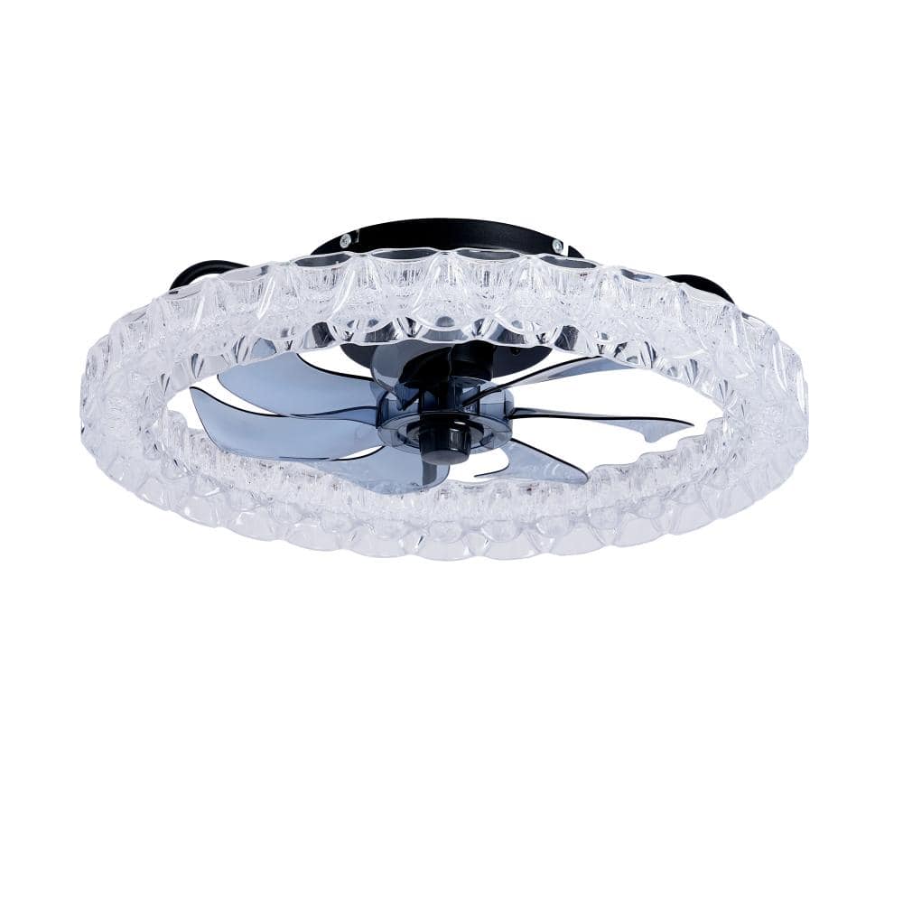 "20"" Matte Black Flush Mount Ceiling Fan with Light, 3000-6500K Dimmable LED, 6-Speed Quiet DC Motor" price history on PriceWatchPro
