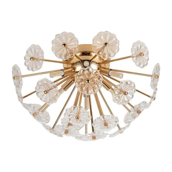 GMGSROM 20 in. 6-Light Modern Metal Flower Flush Mount Ceiling