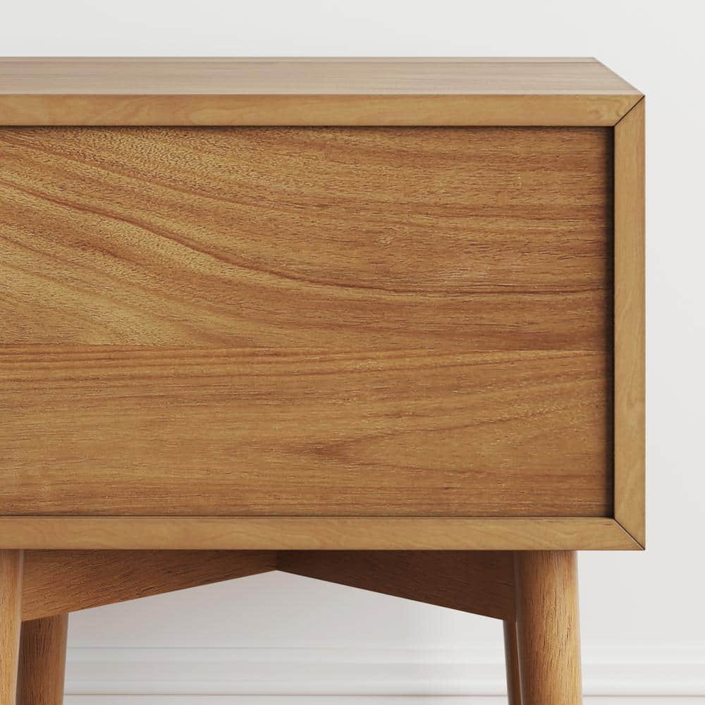 Harper Mid-Century Oak Brown 2-Drawer Nightstand Set