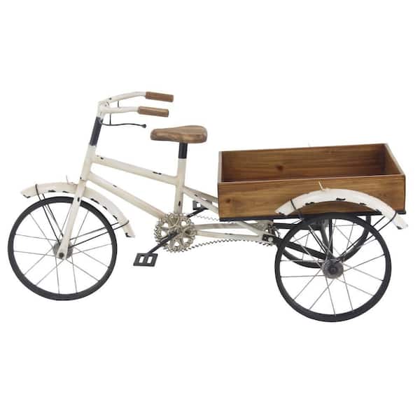 Litton Lane 24 in. White Metal Bike Indoor Outdoor