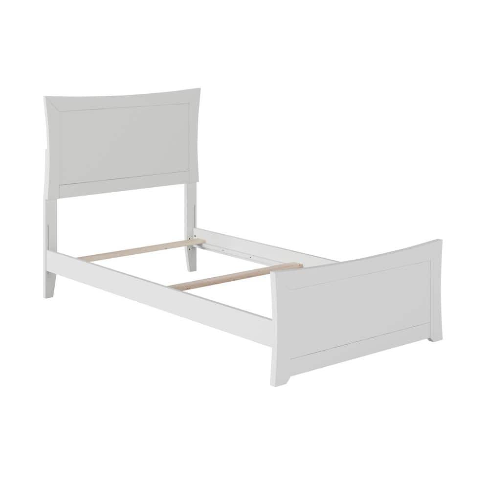 Metro Twin White Wood Platform Bed with Headboard