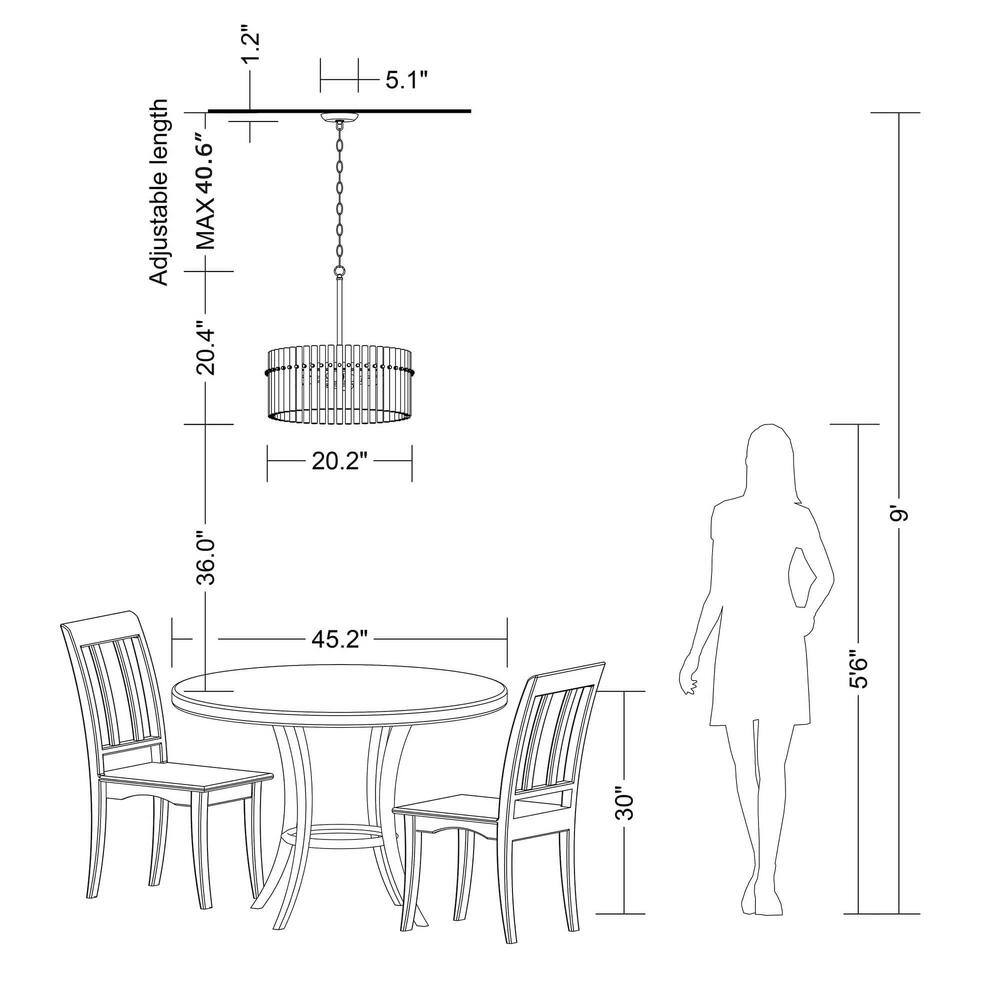 Casandra Chrome and Crystal 4-Light Drum Chandelier