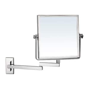 Glimmer 8 in. x 8 in. Wall Mounted LED 3x Square Makeup Mirror in Chrome Finish