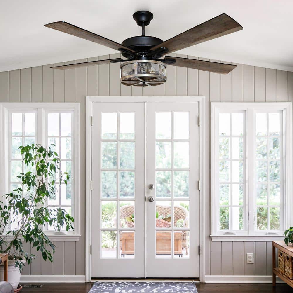 52" Oil Rubbed Bronze WiFi Smart Ceiling Fan with LED Light