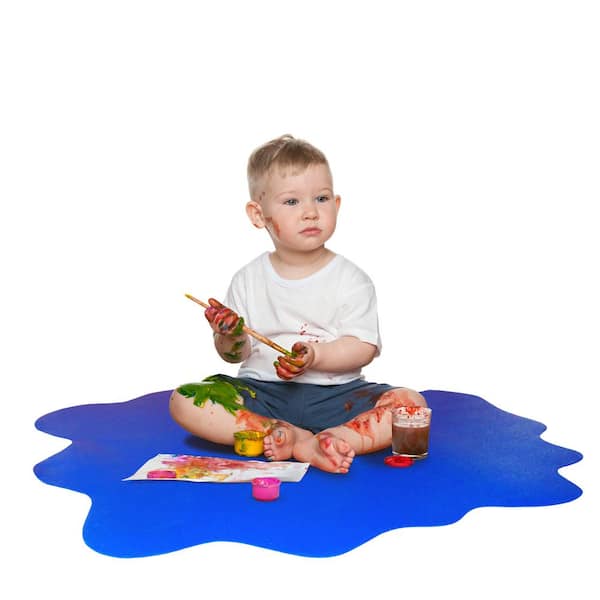 Blue Multi-Purpose Indoor Mat for Hard Floors 40 in. x 40 in.