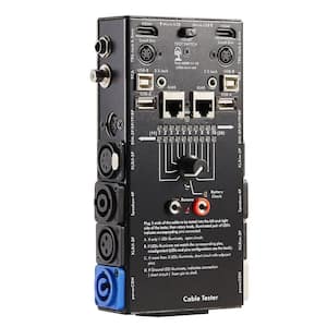15-Plug Audio Cable Tester with LED Indicators and 10-Way Switch