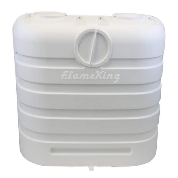 Flame King Heavy-Duty Dual 30 lbs. White Propane Tank Cover for RV, Camper and Travel Trailer