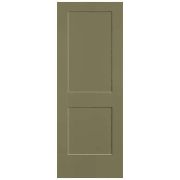 Masonite 30 in. x 80 in. 2-Panel Logan Single Bore Solid Core Truly Olive Molded Composite Interior Door Slab