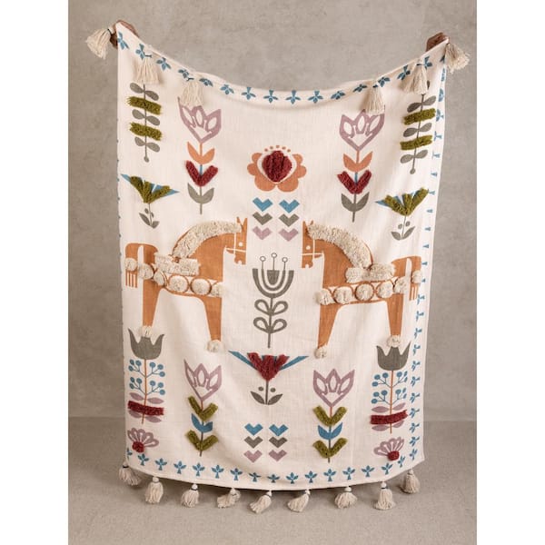 Kyoto Multicolored Throw Blanket 50"x60"