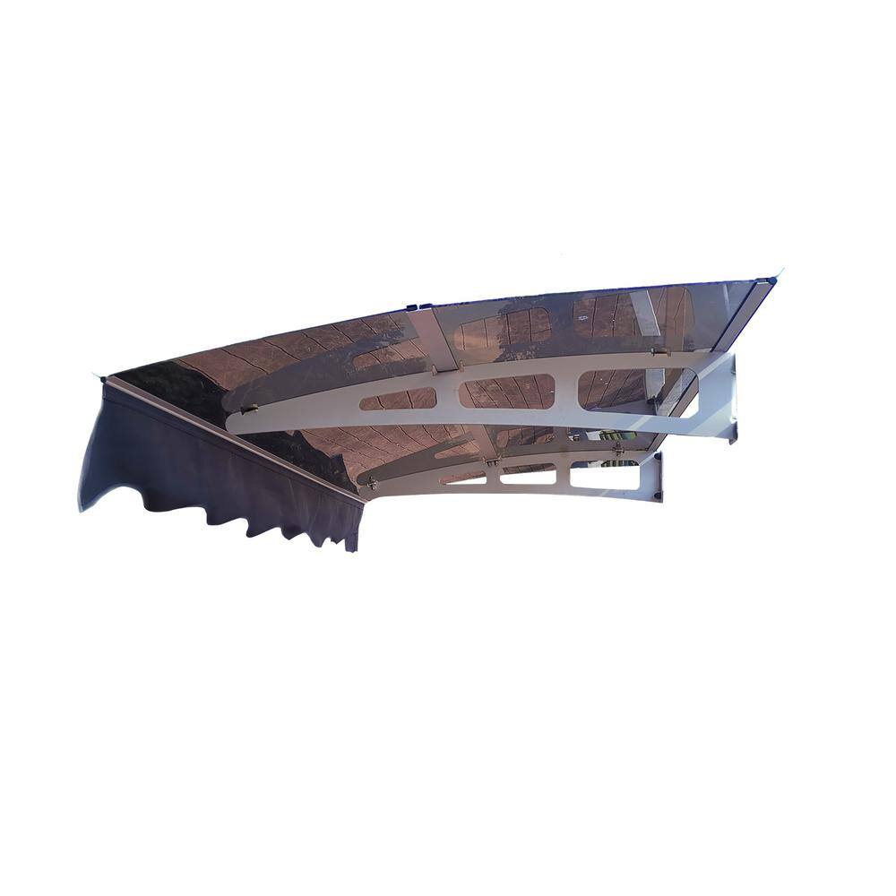 34 in. x 59 in. Brown Transparent Fixed Awning with Valance (Includes Anchor Bolts) Door Window Kit for Wooden House price history on PriceWatchPro