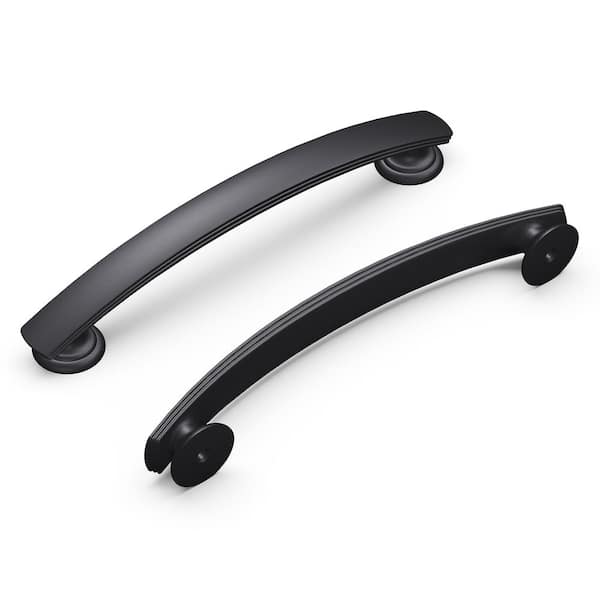 HICKORY HARDWARE American Diner 5-1/16 in. Modern Arch Cabinet Pull Matte Black Handle for Kitchen, Bathroom, and Furniture (10 Pack)