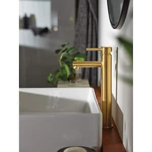 Align Single Handle Single Hole Vessel Bathroom Faucet in Brushed Gold