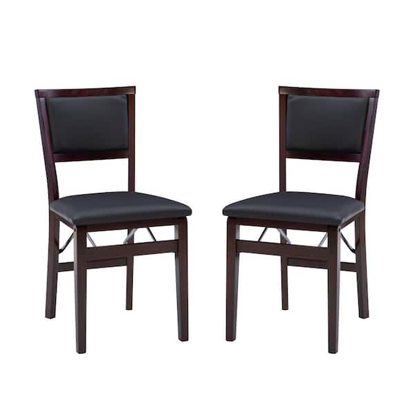 Linon Home Decor Noelle Merlot Pad Wood Folding Chair (Carton of 2)