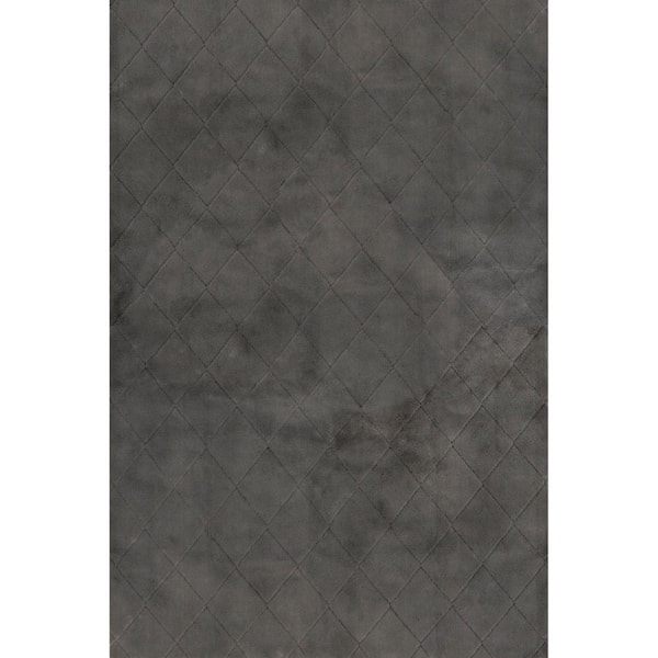 nuLOOM Rug Gray 5 ft. x 8 ft. Amy Casual Faux Rabbit Machine Washable Area Rug