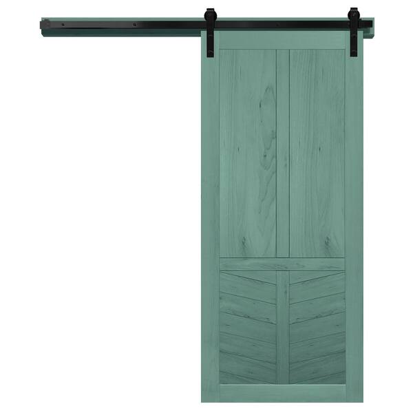 VeryCustom 36 in. x 84 in. The Robinhood Caribbean Wood Sliding Barn Door with Hardware Kit