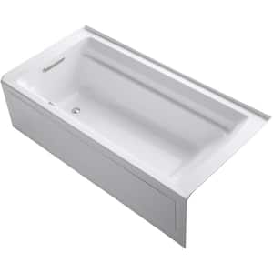 Archer 72 in. Left-Hand Drain Rectangular Apron Front Air Bath Bathtub with Bask Heated Surface in White