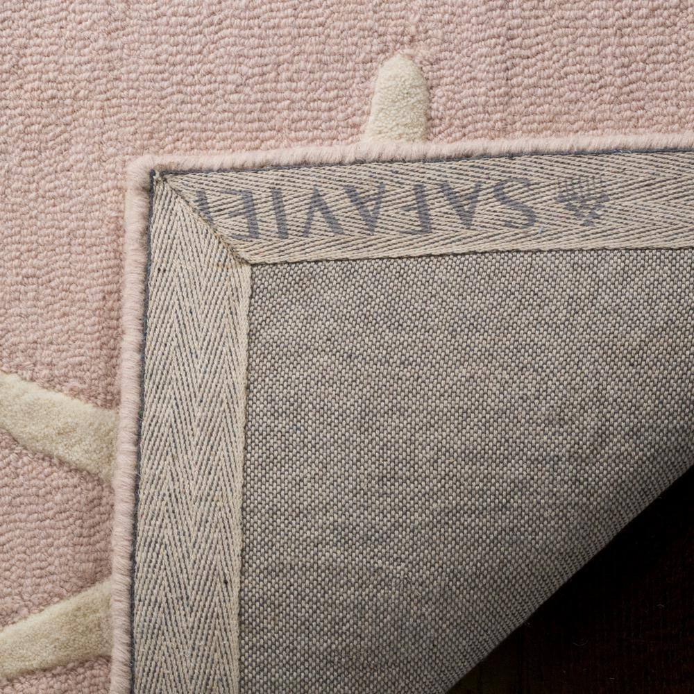 Handmade Ivory Wool Round Tufted Kids Area Rug 59"