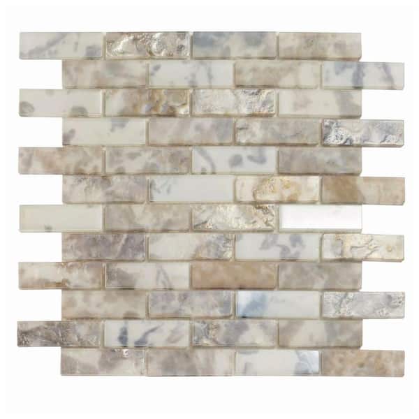 Apollo Tile Verre 11.7 in. x 11.7 in. Matte Grey Glass Mosaic Wall and Floor Tile (9.5 sq. ft./case) - 10 pack