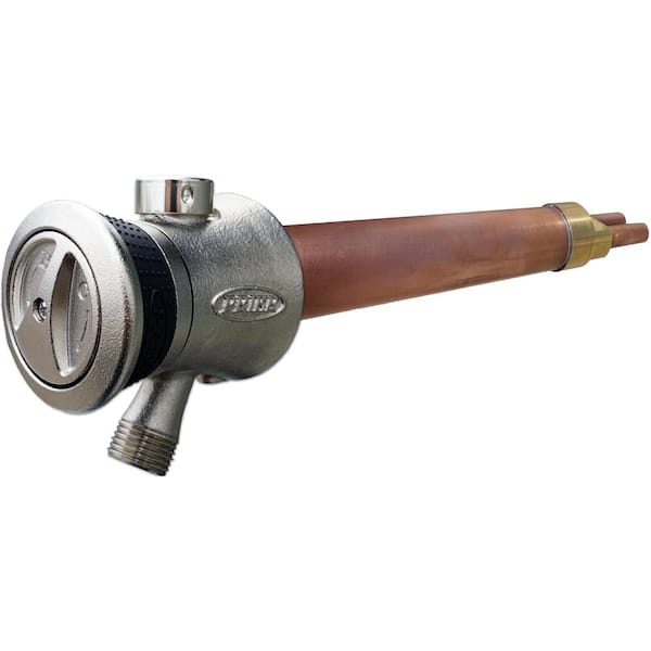 Prier Products 8 in. Single Handle Hot and Cold Mixing Hydrant Satin Nickel 1/2 in. Plain Copper Ends