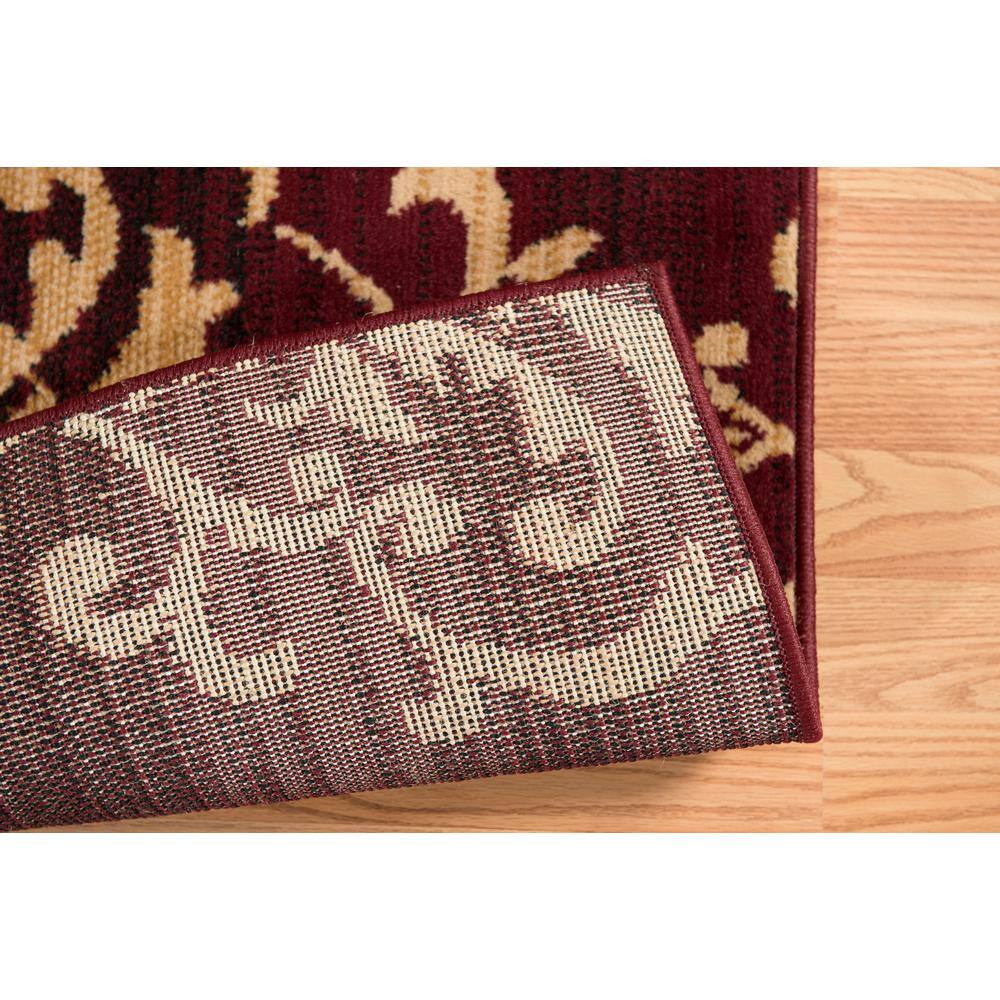 Burgundy and Beige Rectangular Synthetic Area Rug, 7'10" x 10'6"