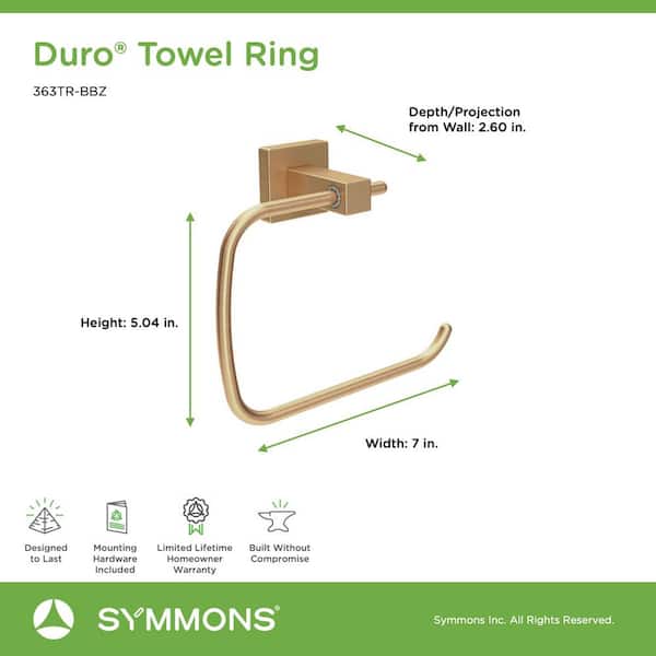 Dia Wall Mounted Hand Towel Ring in Brushed Bronze