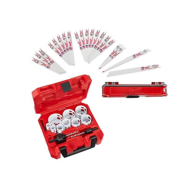 Milwaukee Hole Dozer General Purpose Bi-Metal Hole Saw Set and Wood and Metal Cutting Reciprocating Saw Blade Set (33-Piece)