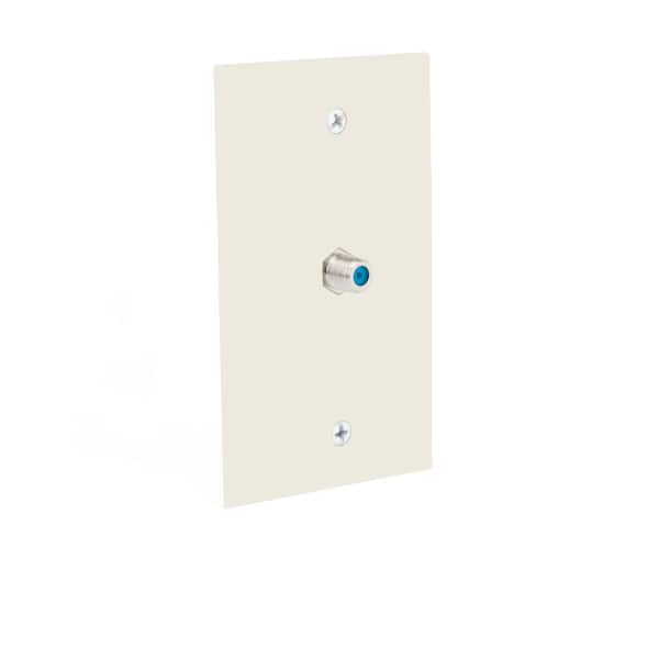Commercial Electric Coaxial Cable Wall Plate, Light Almond