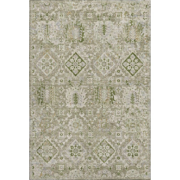 Mayfield Premium Machine Washable Abstract AMF1998 Fern 10 ft. x 14 ft. Area Rug