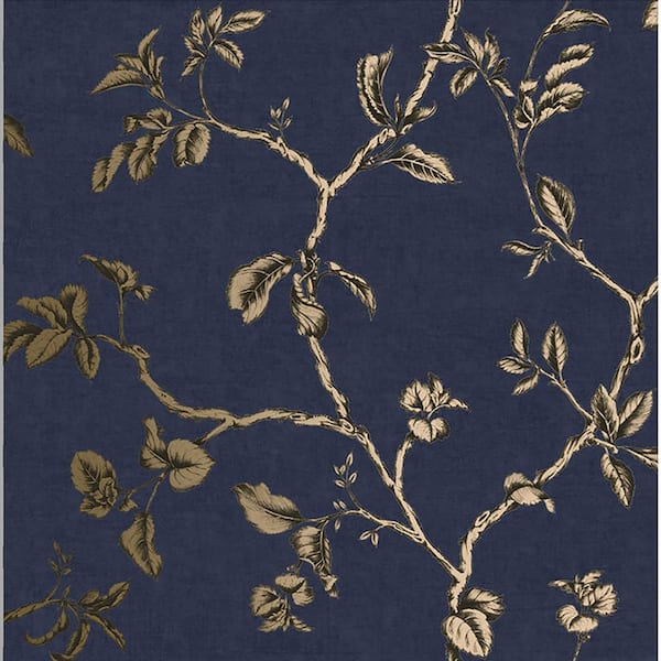 Graham & Brown Twining Midnight Navy Removable Wallpaper Sample