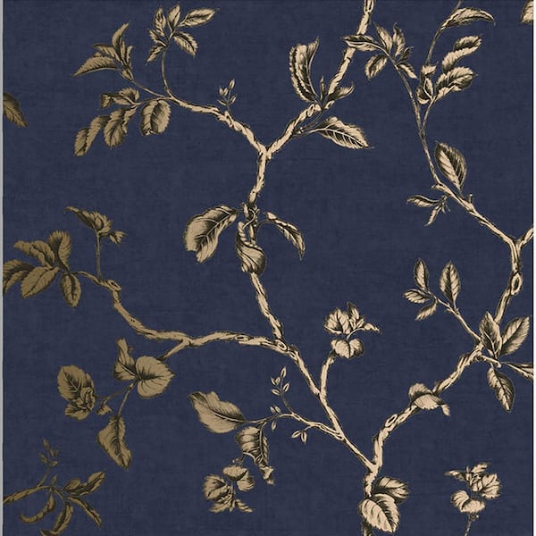 Graham & Brown Twining Midnight Navy Removable Wallpaper Sample ...