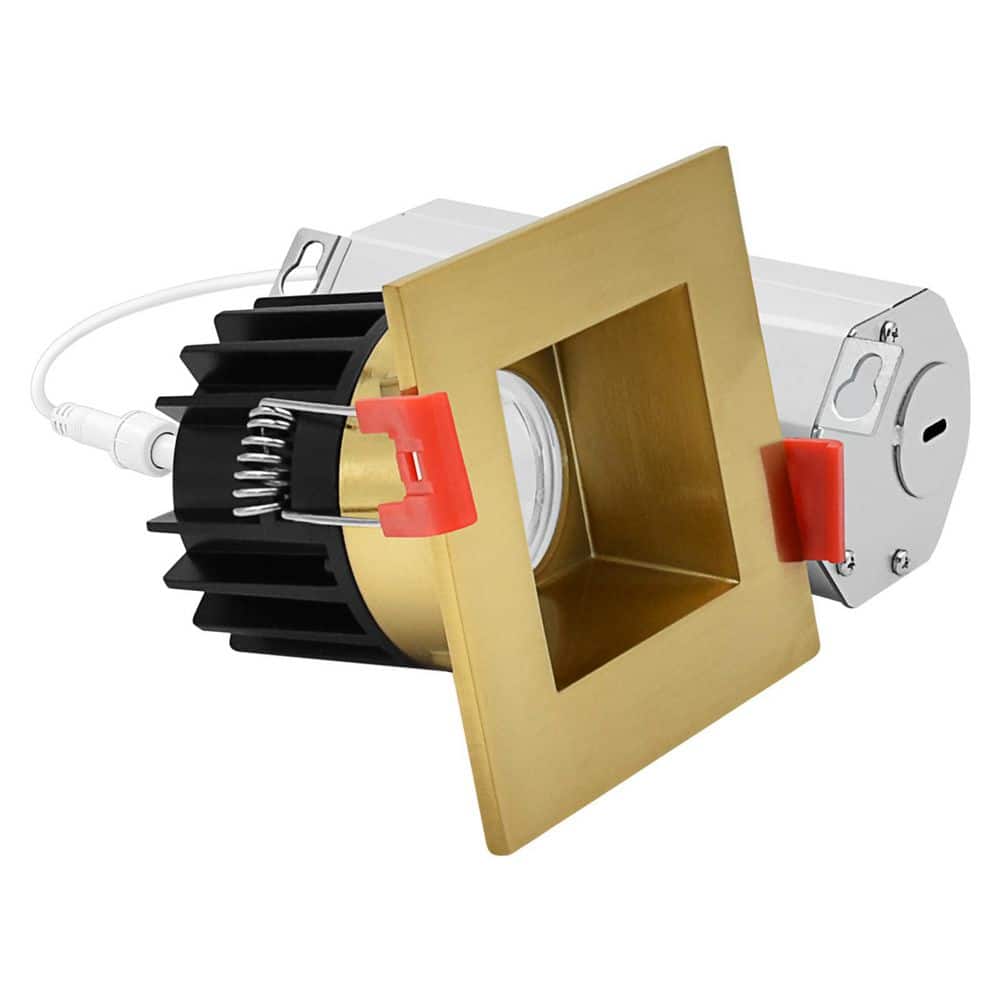 2 In. Integrated LED Regressed Light with Square Brass Trim, 5CCT, CRI90, 8W, 600LM, 38° Beam, Dimmable, 120V ETL Listed price history on PriceWatchPro