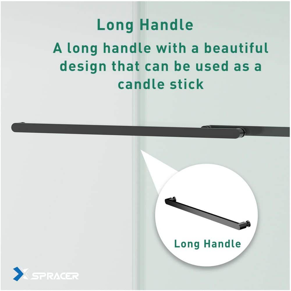 60" Matte Black Aluminum Framed Double Sliding Shower Door