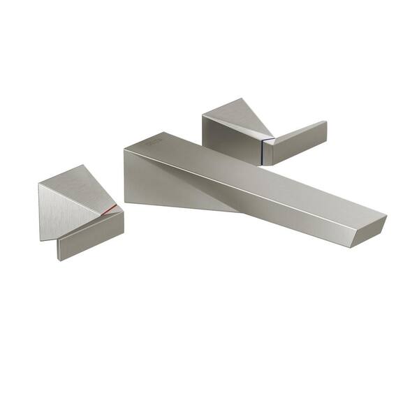 Delta Trillian 2-Handle Wall Mount Bathroom Faucet Trim Kit in Stainless (Valve not Included)