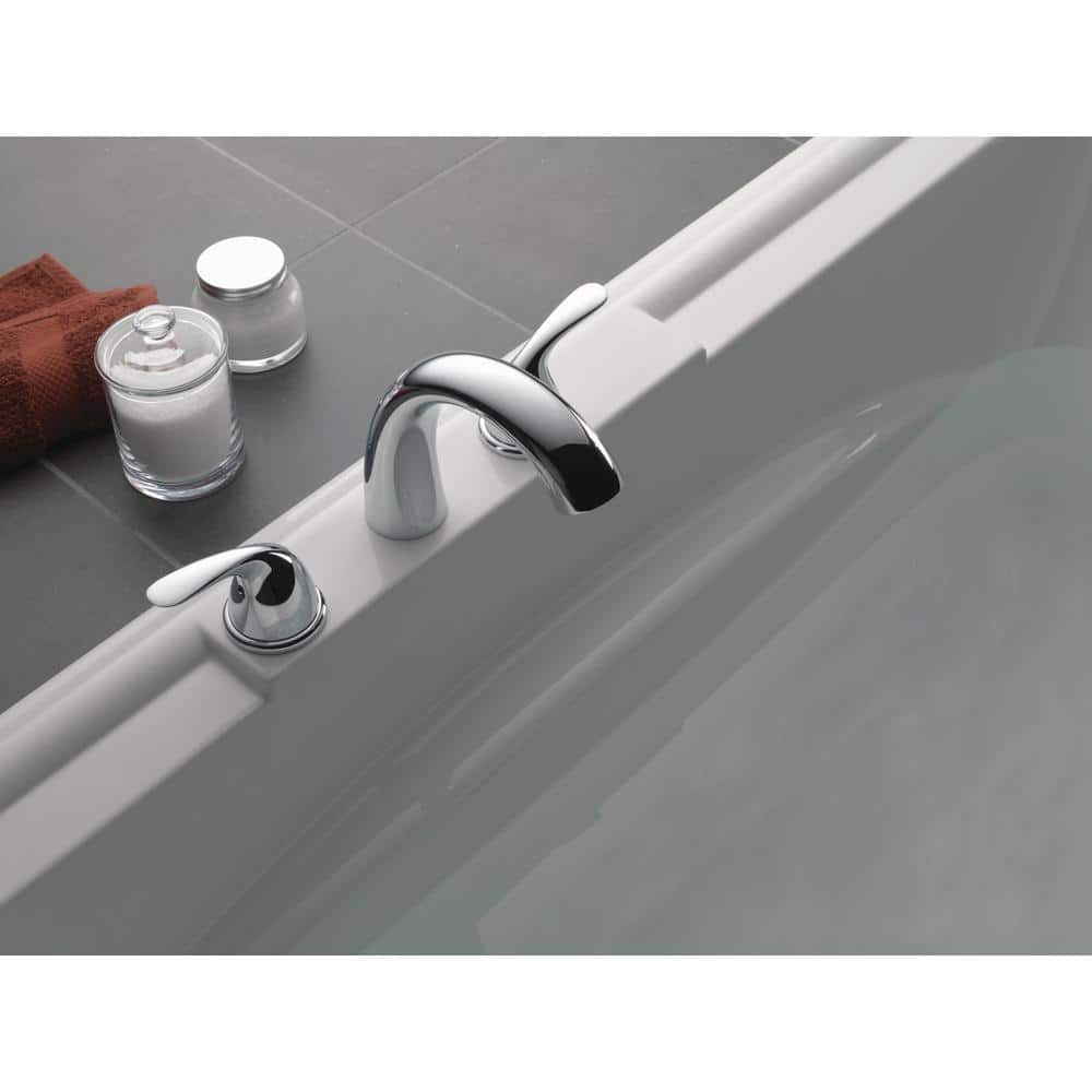 Sleek Modern Widespread Deck-Mounted Roman Tub Faucet in Chrome