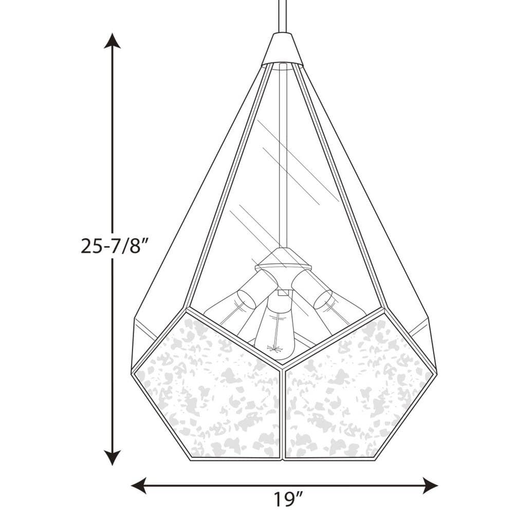 Cinq Brushed Nickel Geometric Glass Pendant Light