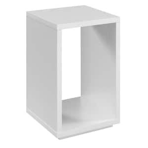 Northfield Admiral 15.5 in. W x 24 in. H White Square Particle Board End Table with Shelf