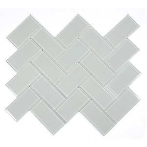 Metro 3" x 6" Glossy White Glass Subway Backsplash Wall Tile (17.5 sq. ft./Case)