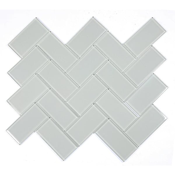 Metro White 3 in. x 6 in. Glossy Glass Subway Backsplash Wall Tile (17.5 sq. ft./Case)
