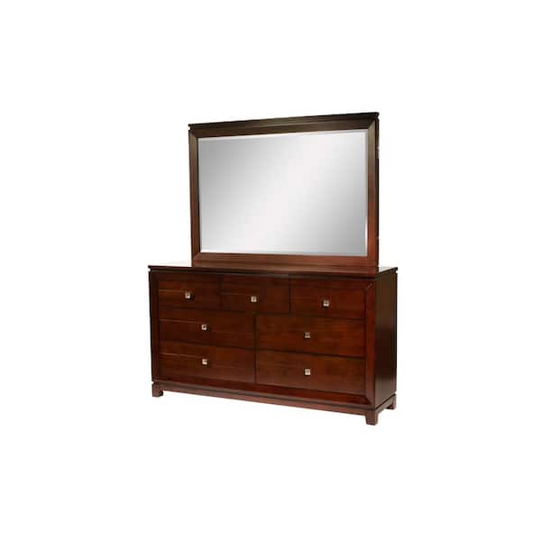 Picket House Furnishings Easton 7-Drawer Cherry Dresser with Mirror