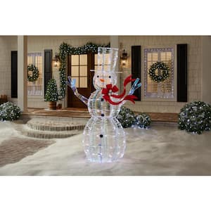 6 ft. Iridescent Twist LED Iridescent Snowman Holiday Yard Decoration