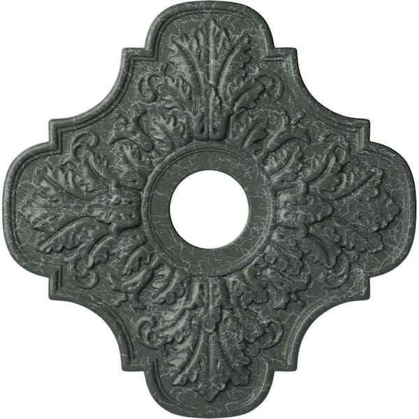 Ekena Millwork 1" x 17-3/4" x 17-3/4" Polyurethane Peralta Ceiling Medallion, Athenian Green Crackle