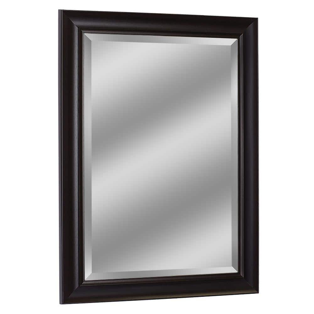 Espresso Elegance 28.5" x 34.5" Rectangular Wood Vanity Mirror