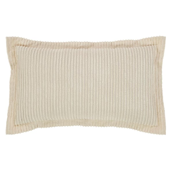 Better Trends Julian Collection in Solid Stripes Design Ivory King 100% Cotton Tufted Chenille Sham