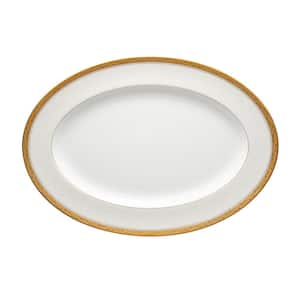 Odessa Gold 16 in. (Gold) Bone China Oval Platter