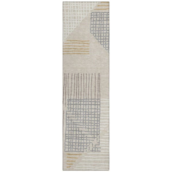 Addison Rugs Chantille Machine Washable Indoor/Outdoor Abstract ACN2270 Beige 2 ft. 3 in. x 7 ft. 6 in. Runner Rug