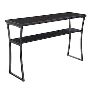 X-Calibur 48 in. Espresso/Slate Gray Standard Rectangle Wood Console Table with Storage