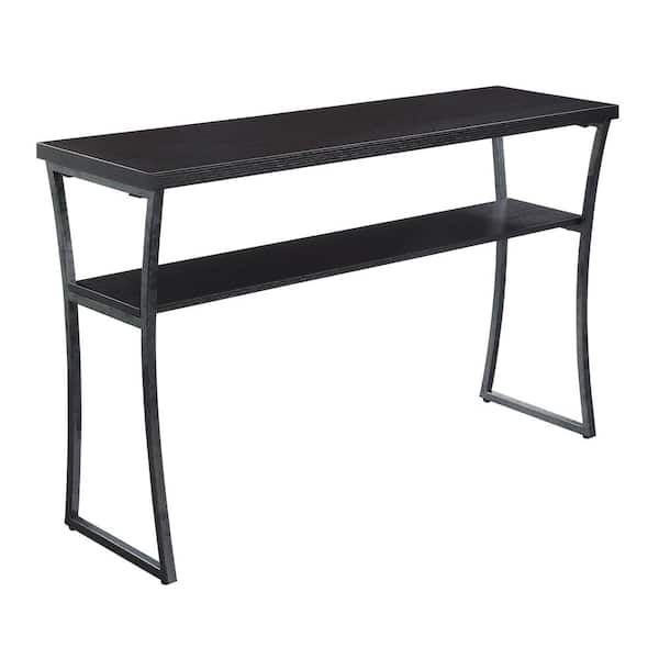 Convenience Concepts X-Calibur 48 in. Espresso/Slate Gray Standard Rectangle Wood Console Table with Storage