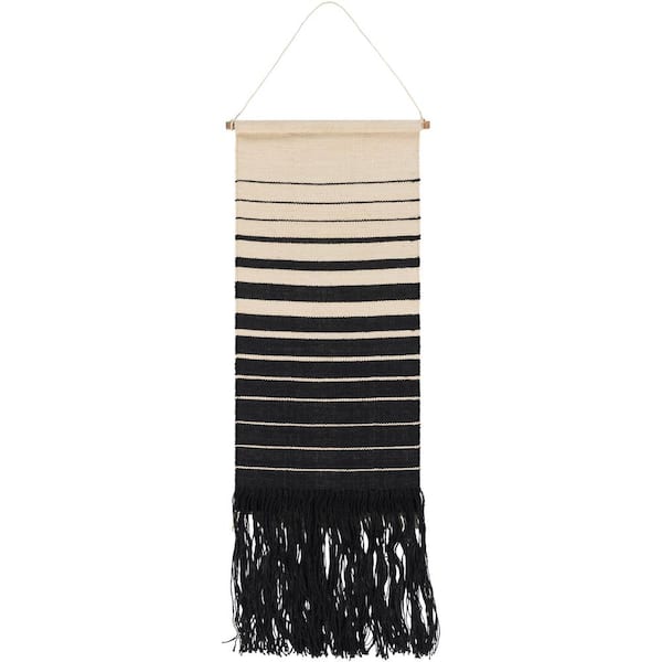Livabliss Gustavo 18 in. x 38 in. Black Wall Hanging