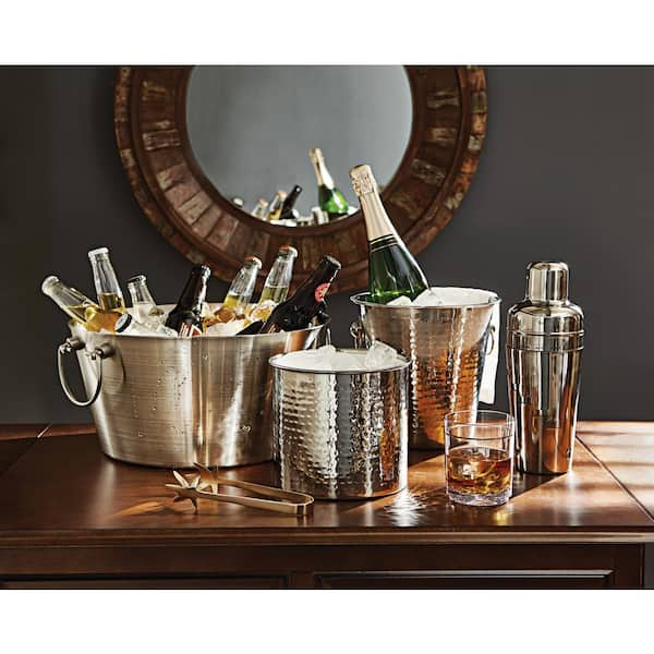 Hammered Metal Ice Bucket with Ice Scoop - Threshold™